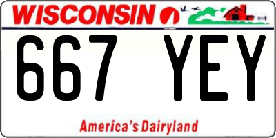 WI license plate 667YEY
