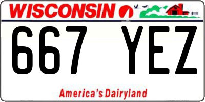WI license plate 667YEZ