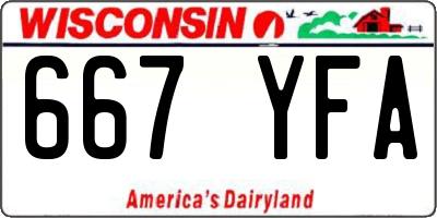 WI license plate 667YFA