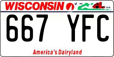 WI license plate 667YFC