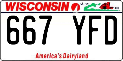 WI license plate 667YFD