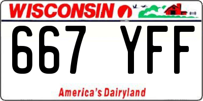 WI license plate 667YFF