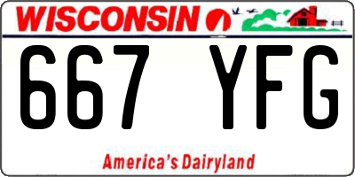 WI license plate 667YFG