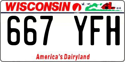WI license plate 667YFH