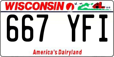 WI license plate 667YFI