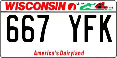 WI license plate 667YFK
