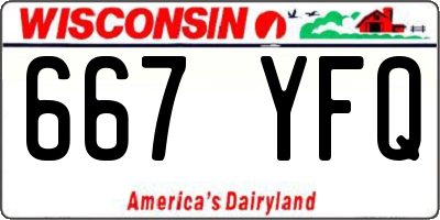 WI license plate 667YFQ