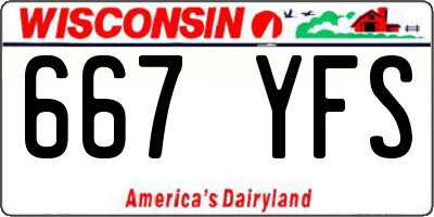 WI license plate 667YFS