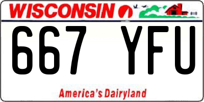 WI license plate 667YFU