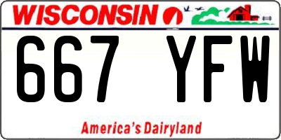 WI license plate 667YFW