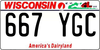 WI license plate 667YGC
