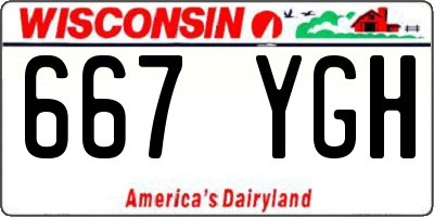 WI license plate 667YGH