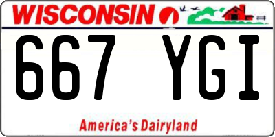 WI license plate 667YGI