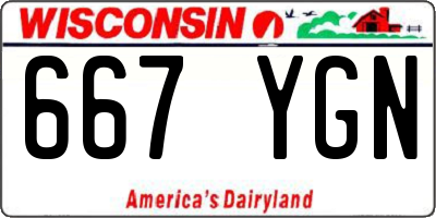 WI license plate 667YGN