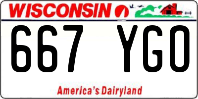 WI license plate 667YGO