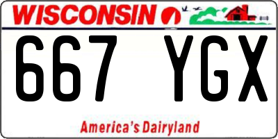 WI license plate 667YGX
