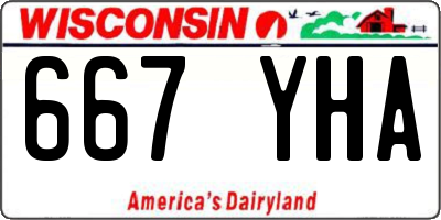 WI license plate 667YHA