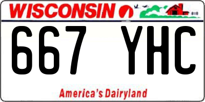 WI license plate 667YHC