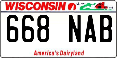 WI license plate 668NAB