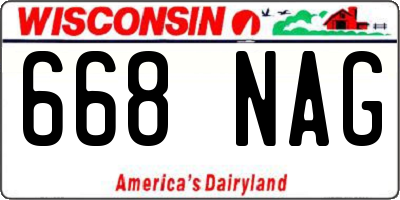 WI license plate 668NAG