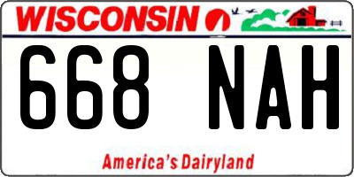 WI license plate 668NAH