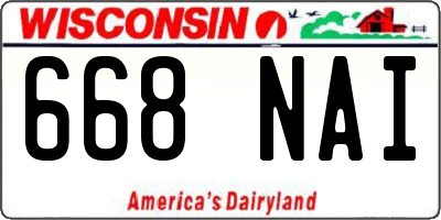 WI license plate 668NAI