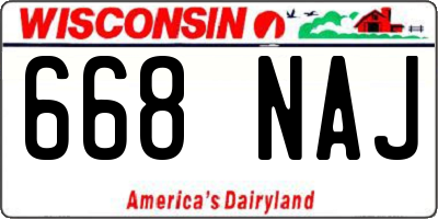 WI license plate 668NAJ