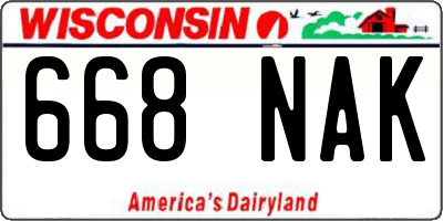 WI license plate 668NAK