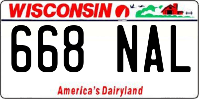 WI license plate 668NAL
