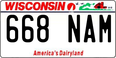WI license plate 668NAM