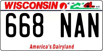 WI license plate 668NAN