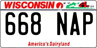 WI license plate 668NAP