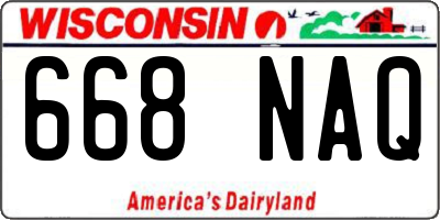 WI license plate 668NAQ