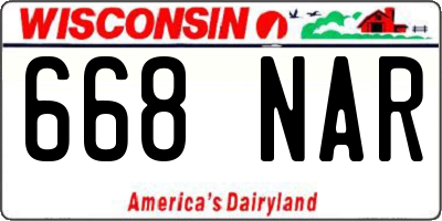 WI license plate 668NAR