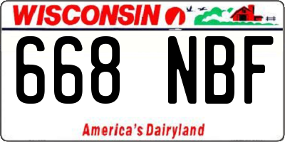 WI license plate 668NBF