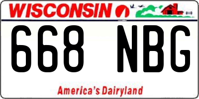 WI license plate 668NBG