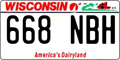 WI license plate 668NBH