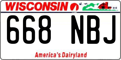 WI license plate 668NBJ