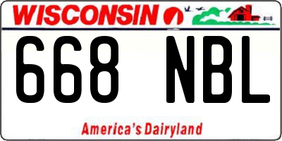 WI license plate 668NBL