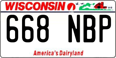 WI license plate 668NBP