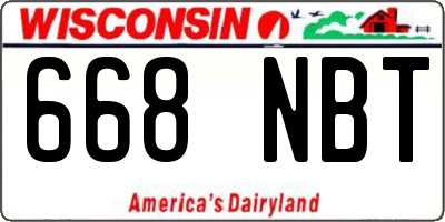 WI license plate 668NBT