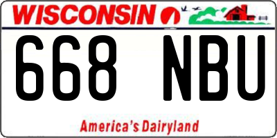 WI license plate 668NBU