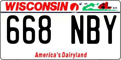 WI license plate 668NBY