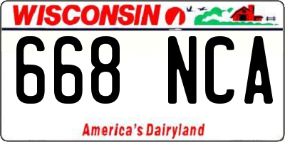 WI license plate 668NCA
