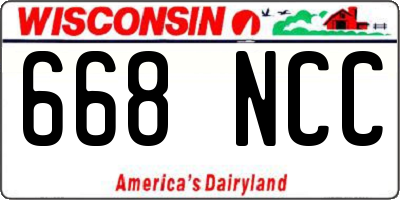 WI license plate 668NCC