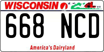 WI license plate 668NCD