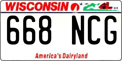 WI license plate 668NCG