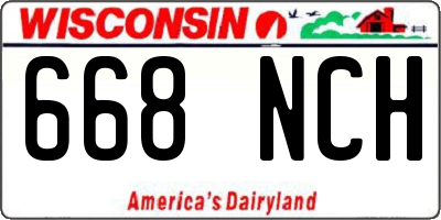 WI license plate 668NCH