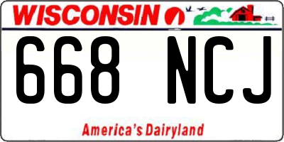 WI license plate 668NCJ