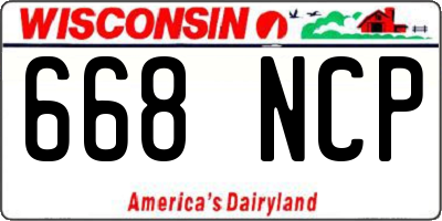 WI license plate 668NCP